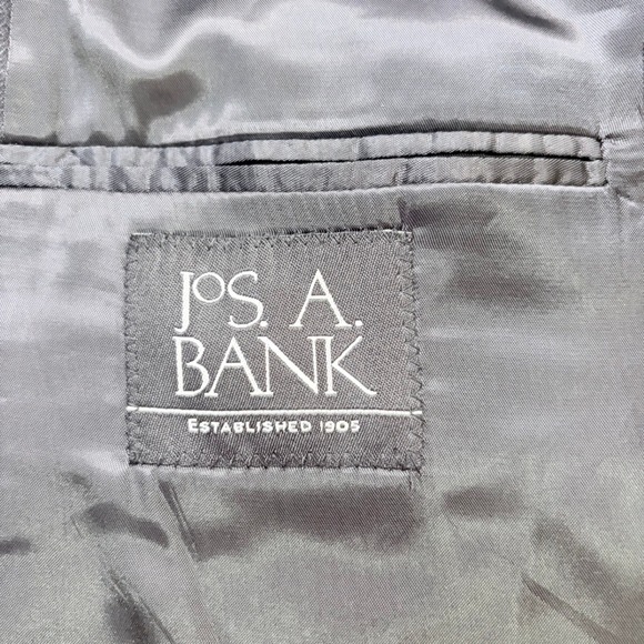 Jos. A. Bank Suit Jacket Mens 46R Charcoal Excellent 100% Wool Two Button - Picture 3 of 8